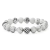 Shop Howlite Silver Station Bead Bracelet Gemstones