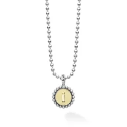 Outlet I Initial Charm Necklace Two-Tone