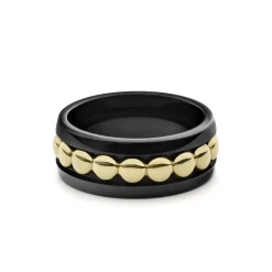 Outlet 18K Gold And Black Ceramic Ring Statement Rings