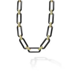 Outlet 18K Gold And Black Ceramic Link Necklace Gold