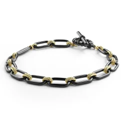 Discount 18K Gold And Black Ceramic Link Bracelet Link Bracelets
