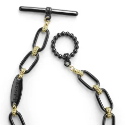 Discount 18K Gold And Black Ceramic Link Bracelet Link Bracelets
