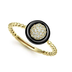 New 18K Gold And Black Ceramic Diamond Ring Diamonds