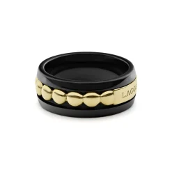 Hot 18K Gold And Black Ceramic Ring Gold