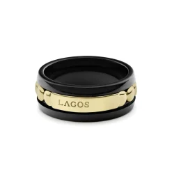 Hot 18K Gold And Black Ceramic Ring Gold