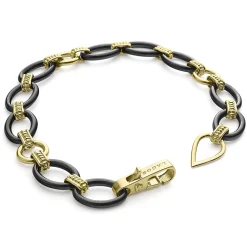 Clearance 18K Gold And Black Ceramic Link Bracelet Gold