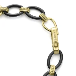 Clearance 18K Gold And Black Ceramic Link Bracelet Gold