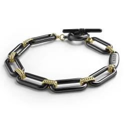 Best Sale 18K Gold And Black Ceramic Link Bracelet Gold