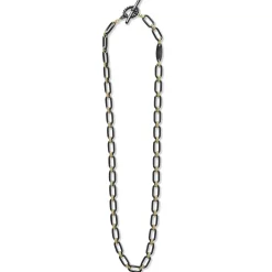 Sale 18K Gold And Black Ceramic Link Necklace Gold