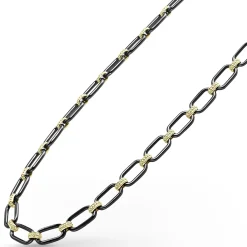 Sale 18K Gold And Black Ceramic Link Necklace Gold