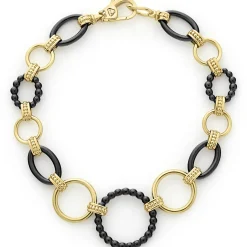 Sale 18K Gold And Black Ceramic Link Bracelet Gold