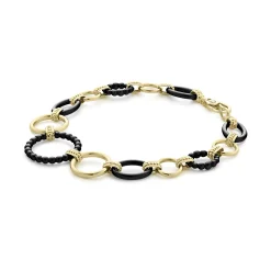 Sale 18K Gold And Black Ceramic Link Bracelet Gold