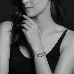 Online 18K Gold And Black Ceramic Link Bracelet Link Bracelets