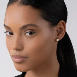 New 18K Gold And Black Ceramic Diamond Stud Earrings Diamonds