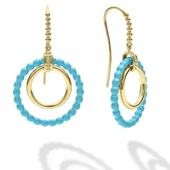 Online 18K Gold And Blue Ceramic Circle Drop Earrings Gold