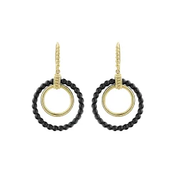 Store 18K Gold And Ceramic Circle Drop Earrings Gold
