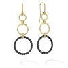 Fashion 18K Gold And Ceramic Circle Drop Earrings Gold