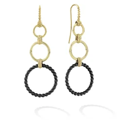 Fashion 18K Gold And Ceramic Circle Drop Earrings Gold