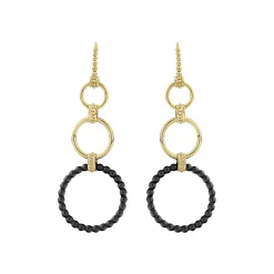 Fashion 18K Gold And Ceramic Circle Drop Earrings Gold