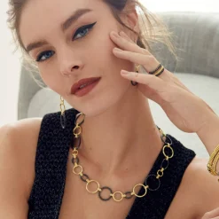 Outlet 18K Gold And Ceramic Stacking Rings Stacking Rings