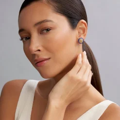 Flash Sale 18K Gold And Ceramic Stud Earrings Gold