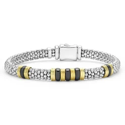Shop 18K Gold And Ceramic Triple Station Caviar Bracelet | 6Mm Bracelets