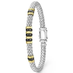 Shop 18K Gold And Ceramic Triple Station Caviar Bracelet | 6Mm Bracelets