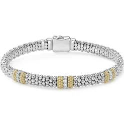 Sale 18K Gold And Diamond Bracelet Gift Set Two-Tone