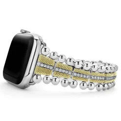 Outlet 18K Gold And Diamond Caviar Beaded Watch Bracelet-42-49Mm Two-Tone