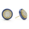 Fashion 18K Gold And Diamond Ceramic Stud Earrings Diamonds