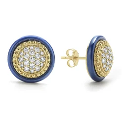 Store 18K Gold And Diamond Ceramic Stud Earrings Gold