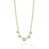Fashion 18K Gold And Diamond Circle Necklace Diamonds