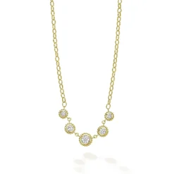 Fashion 18K Gold And Diamond Circle Necklace Diamonds