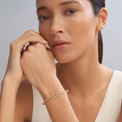 Clearance 18K Gold And Diamond Superfine Cuff Bracelet Gold