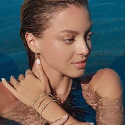 Fashion 18K Gold And Diamond Superfine Cuff Bracelet Cuffs