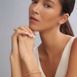 Fashion 18K Gold And Diamond Superfine Cuff Bracelet Gold