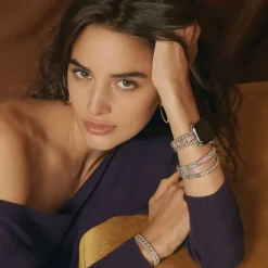 Store 18K Gold And Sterling Silver Pink Sapphire Watch Bracelet-38-45Mm Two-Tone