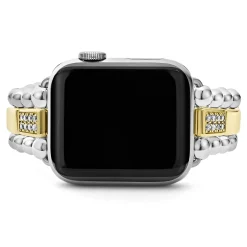 Flash Sale 18K Gold And Sterling Silver Single Diamond Watch Bracelet-38-45Mm Watch Bracelets