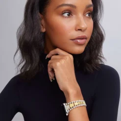 Online 18K Gold And Sterling Silver Single Diamond Watch Bracelet-42-49Mm Two-Tone