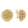Discount 18K Gold Beaded Omega Clip Earrings Gold