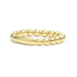 Shop 18K Gold Beaded Stacking Ring Gold