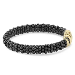 Outlet 18K Gold Black Ceramic Beaded Bracelet Gold
