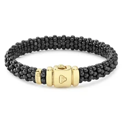 Outlet 18K Gold Black Ceramic Beaded Bracelet Gold
