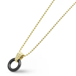 Discount 18K Gold Black Ceramic Circle Pendant Necklace Gold