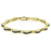 Best Sale 18K Gold Blue Sapphire Link Wave Bracelet Gemstones