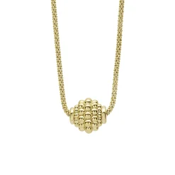 Sale 18K Gold Caviar Ball Pendant Necklace Gold
