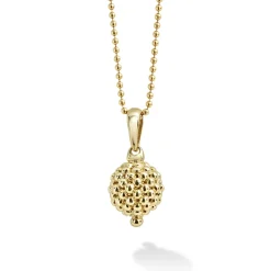 Outlet 18K Gold Caviar Beaded Pendant Necklace Gold