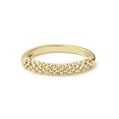 Clearance 18K Gold Caviar Beaded Stacking Ring Gold