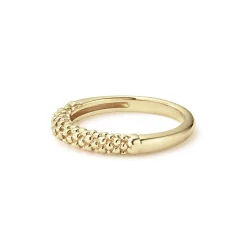 Clearance 18K Gold Caviar Beaded Stacking Ring Gold