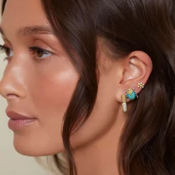 Shop 18K Gold Caviar Diamond Hoop Earrings Gold